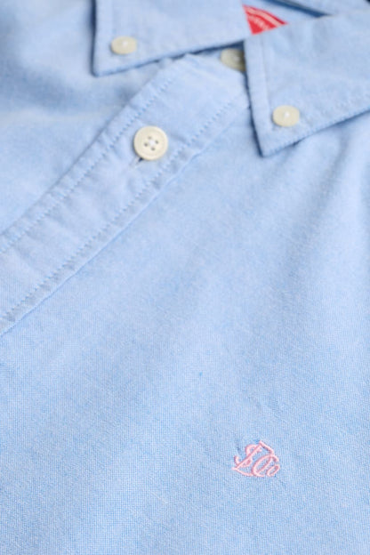 Superdry Preppy Oxford Long Sleeve Shirt - Sky Blue Chambray