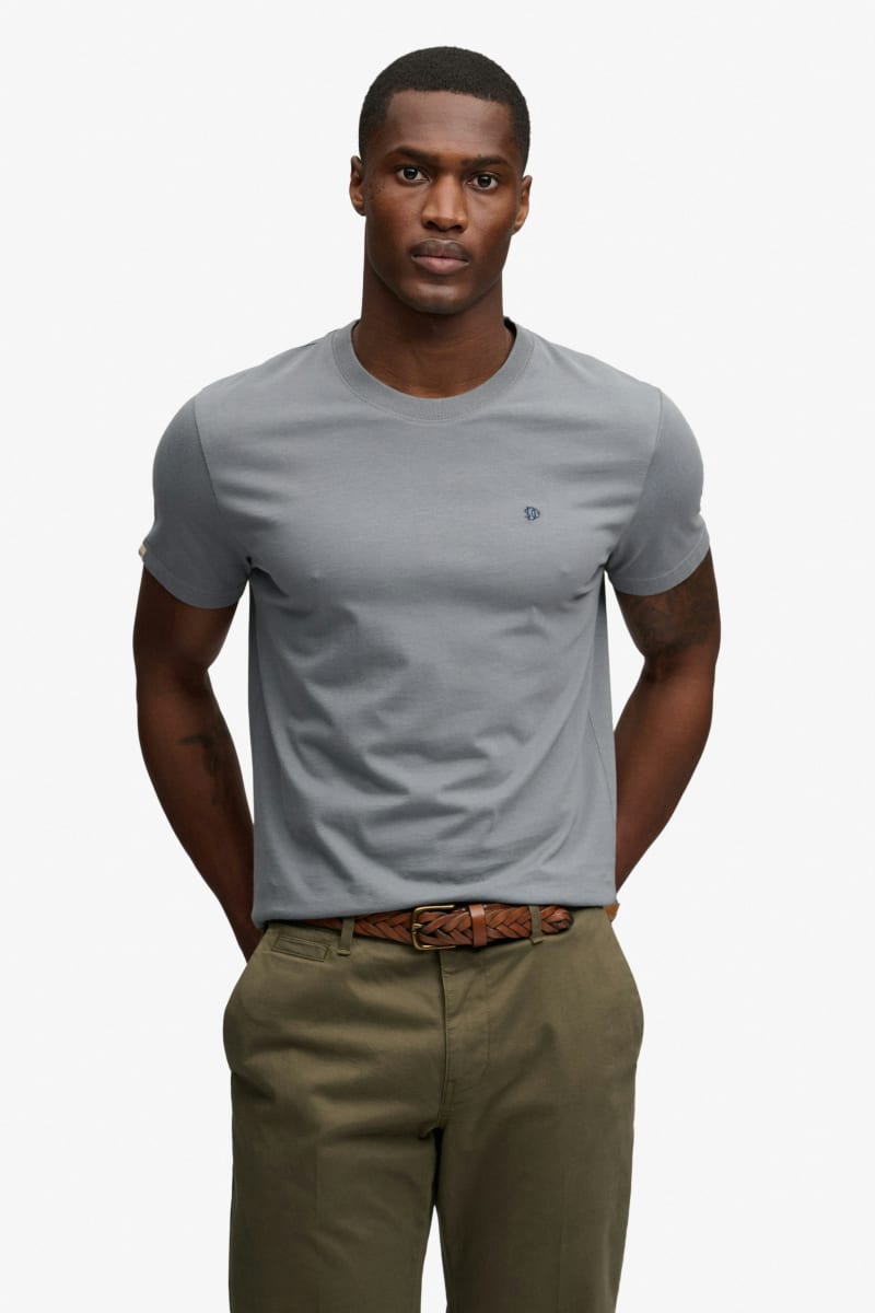 Superdry Essential SDCO Logo Embroidered Tee - Stormy Weather Blue/Navy
