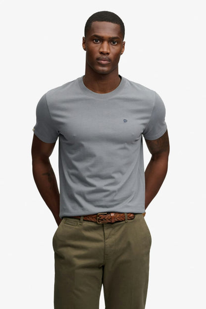 Superdry Essential SDCO Logo Embroidered Tee - Stormy Weather Blue/Navy