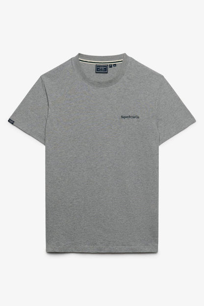 Superdry Essential Company Logo Tee - Sleet Grey Marl/Green
