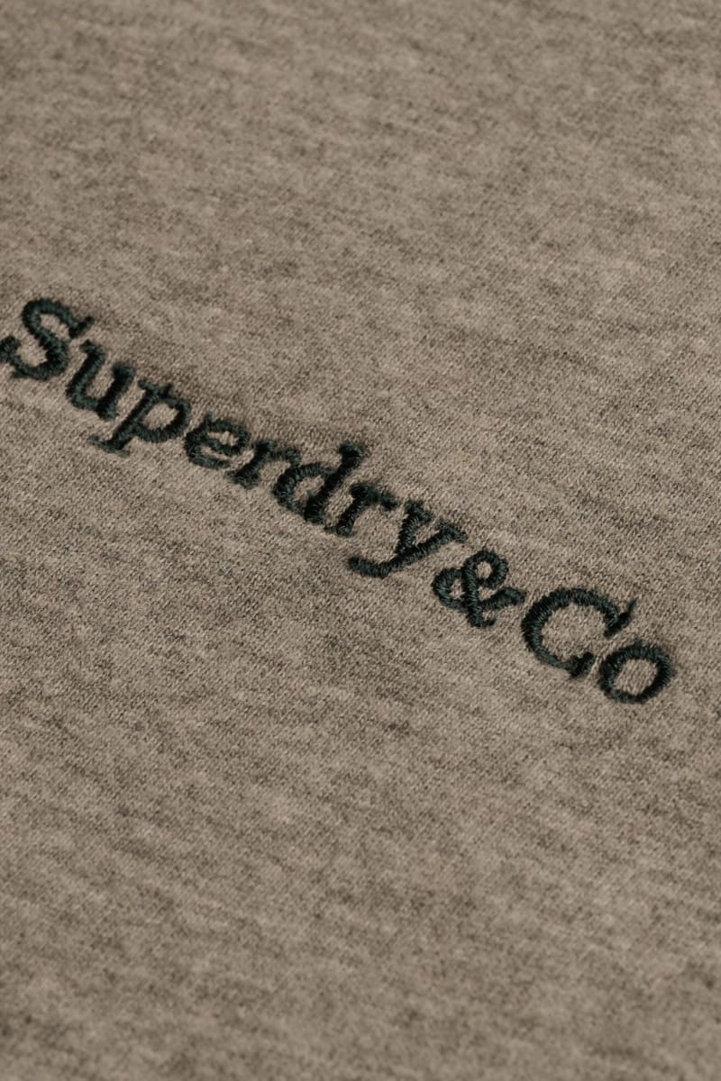 Superdry Essential Company Logo Tee - Sleet Grey Marl/Green