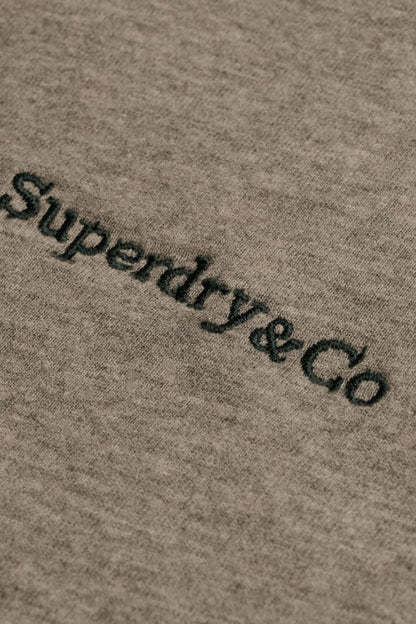 Superdry Essential Company Logo Tee - Sleet Grey Marl/Green