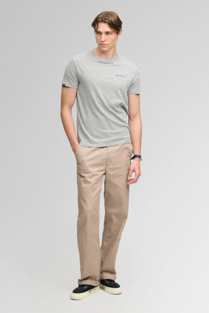 Superdry Essential Company Logo Tee - Sleet Grey Marl/Green