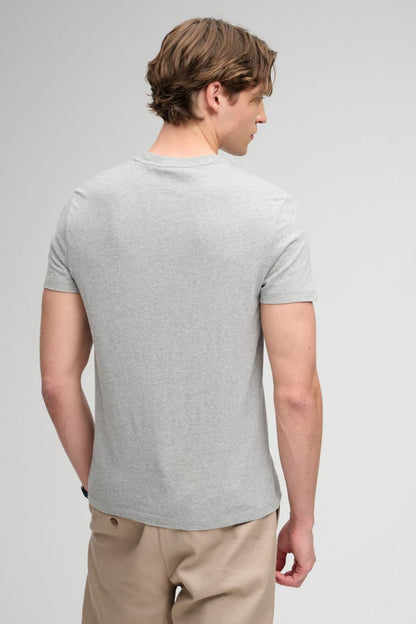 Superdry Essential Company Logo Tee - Sleet Grey Marl/Green