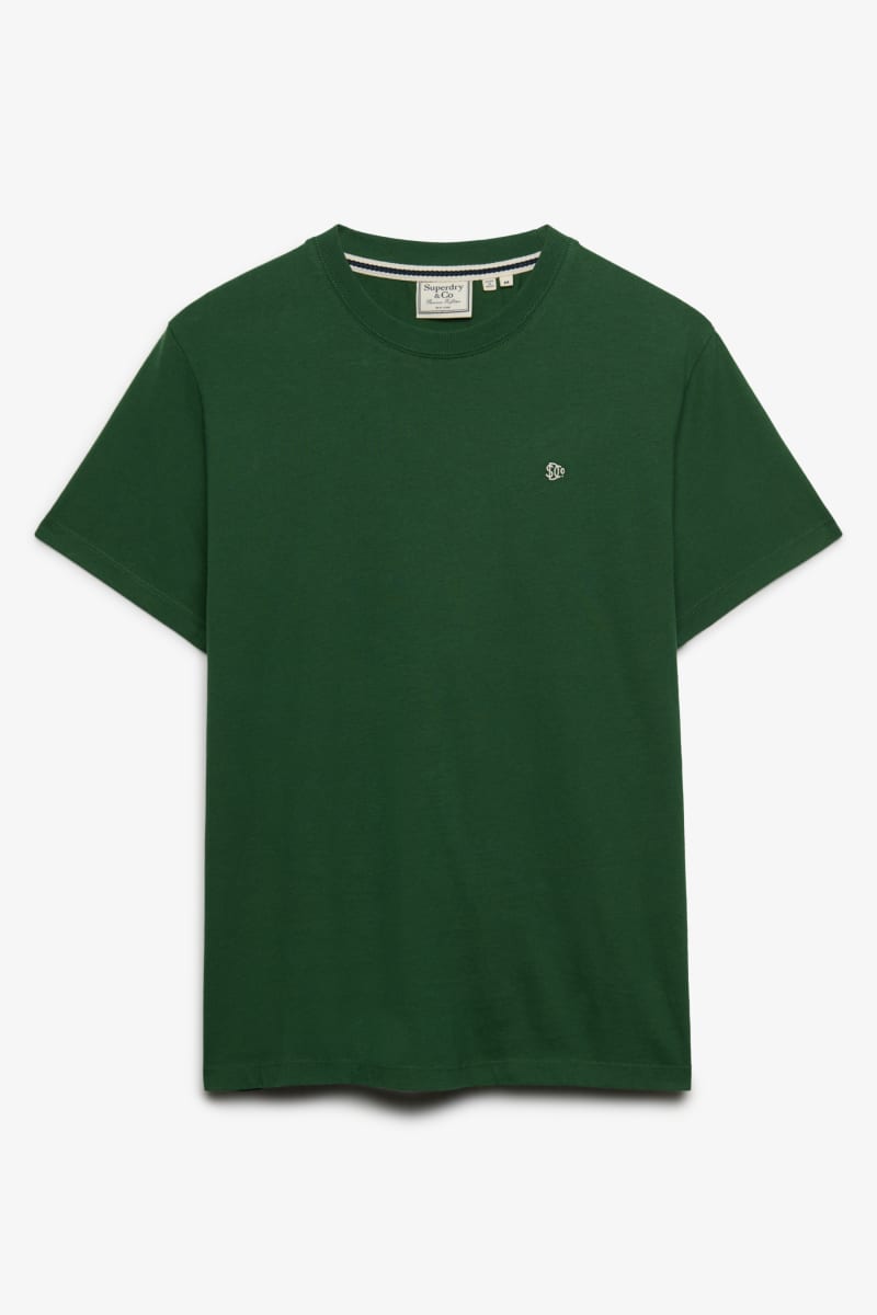 Superdry Essential SDCO Logo Embroidered Tee - Rich Boston Green/Cream