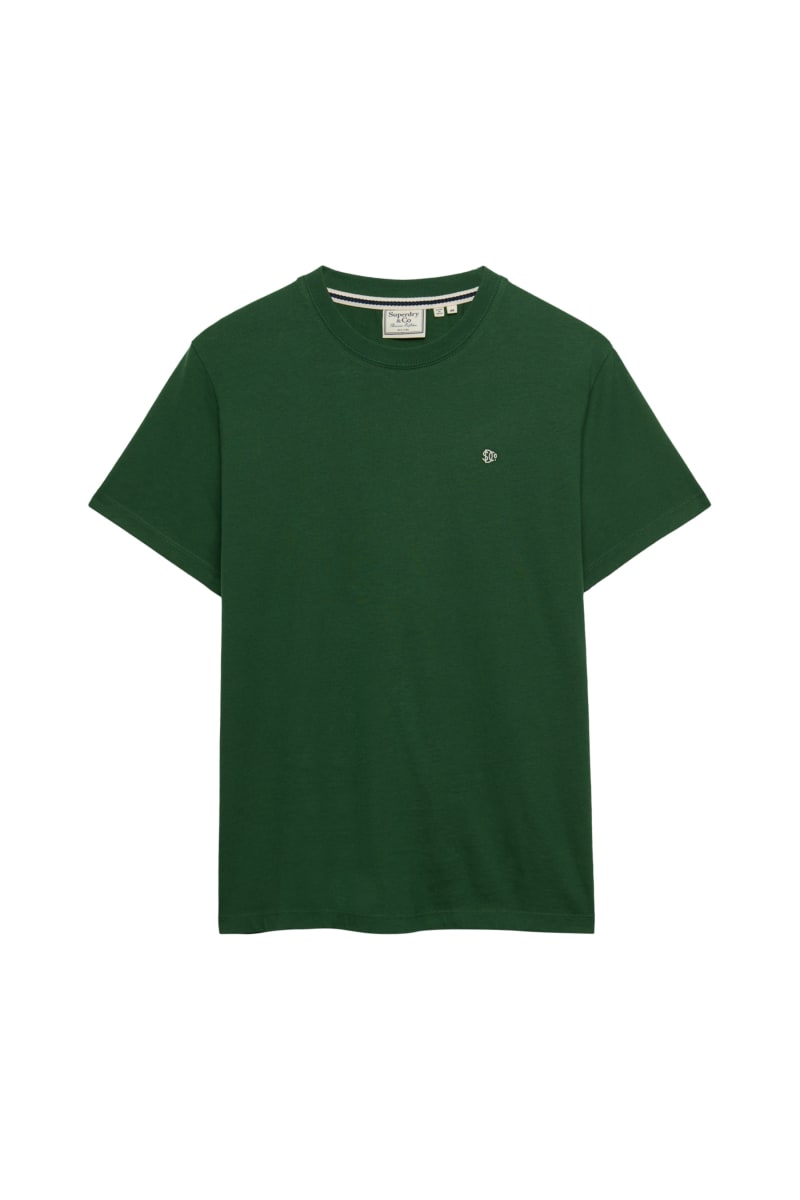 Superdry Essential SDCO Logo Embroidered Tee - Rich Boston Green/Cream