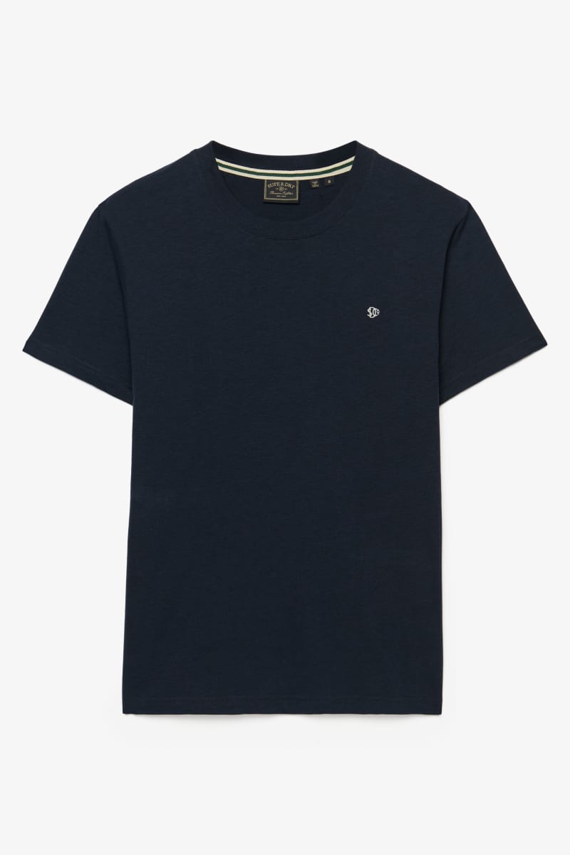 Superdry Essential Logo Embroidered T-Shirt in Eclipse Navy and Chalk