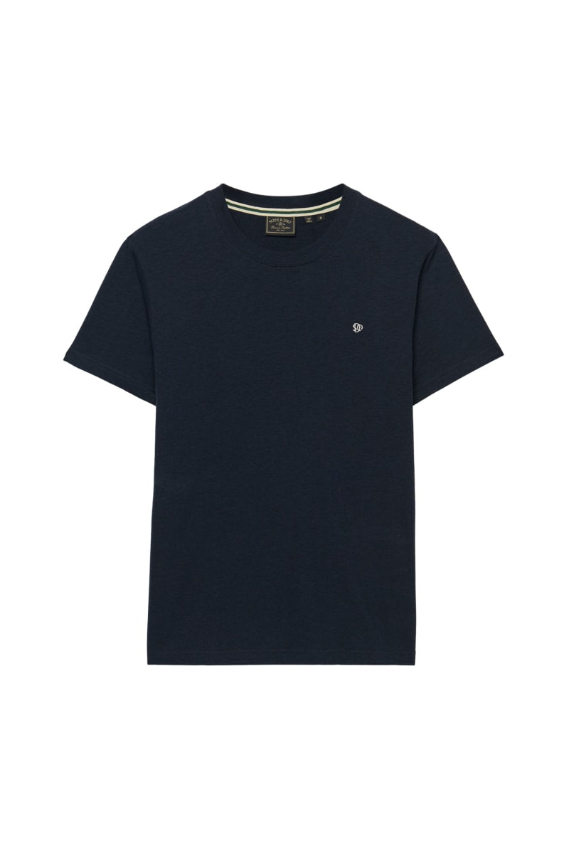 Superdry Essential Logo Embroidered T-Shirt in Eclipse Navy and Chalk