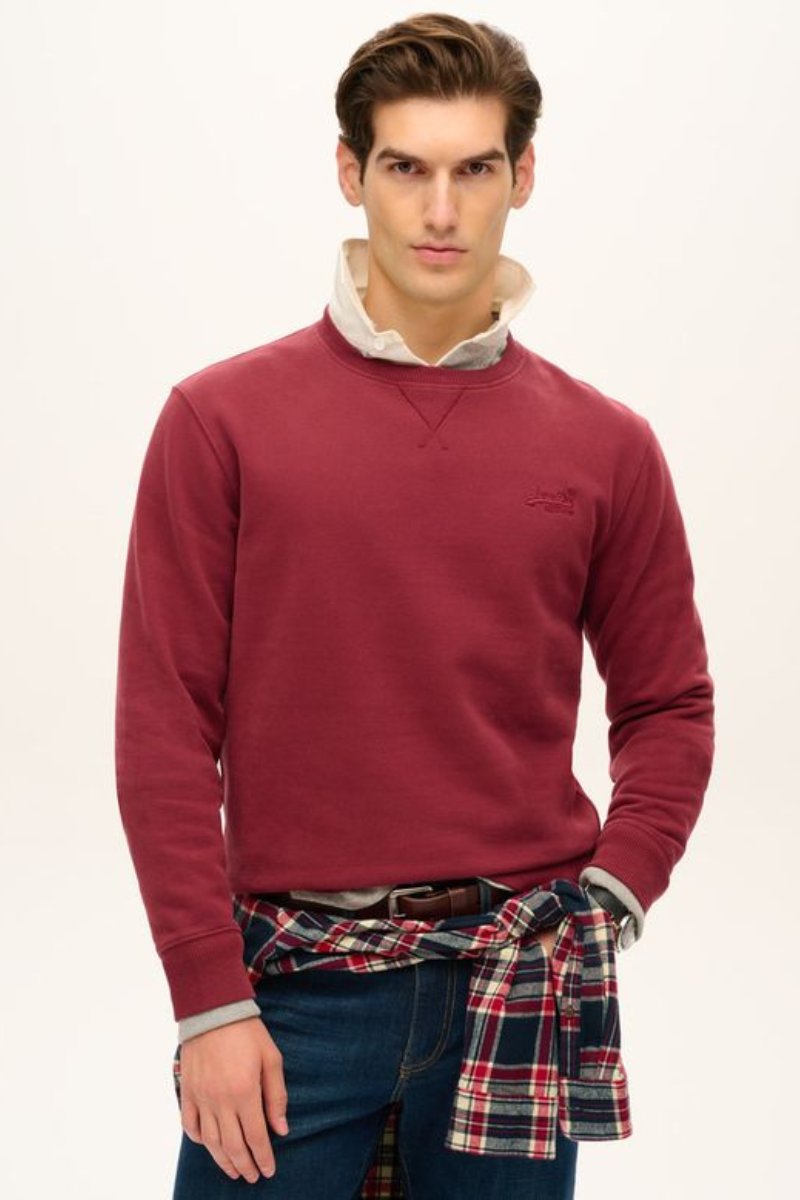 Superdry Essential Logo Crew Burgundy