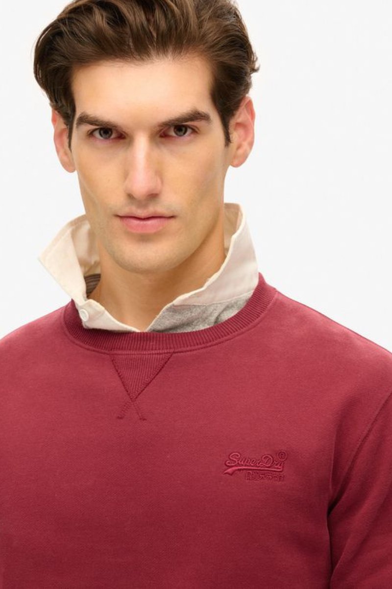 Superdry Essential Logo Crew Burgundy