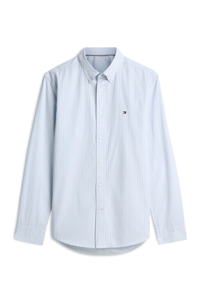 Tommy Hilfiger 44571 Regular Fit Flex Hairline Stripe Poplin Shirt Sweet Blue