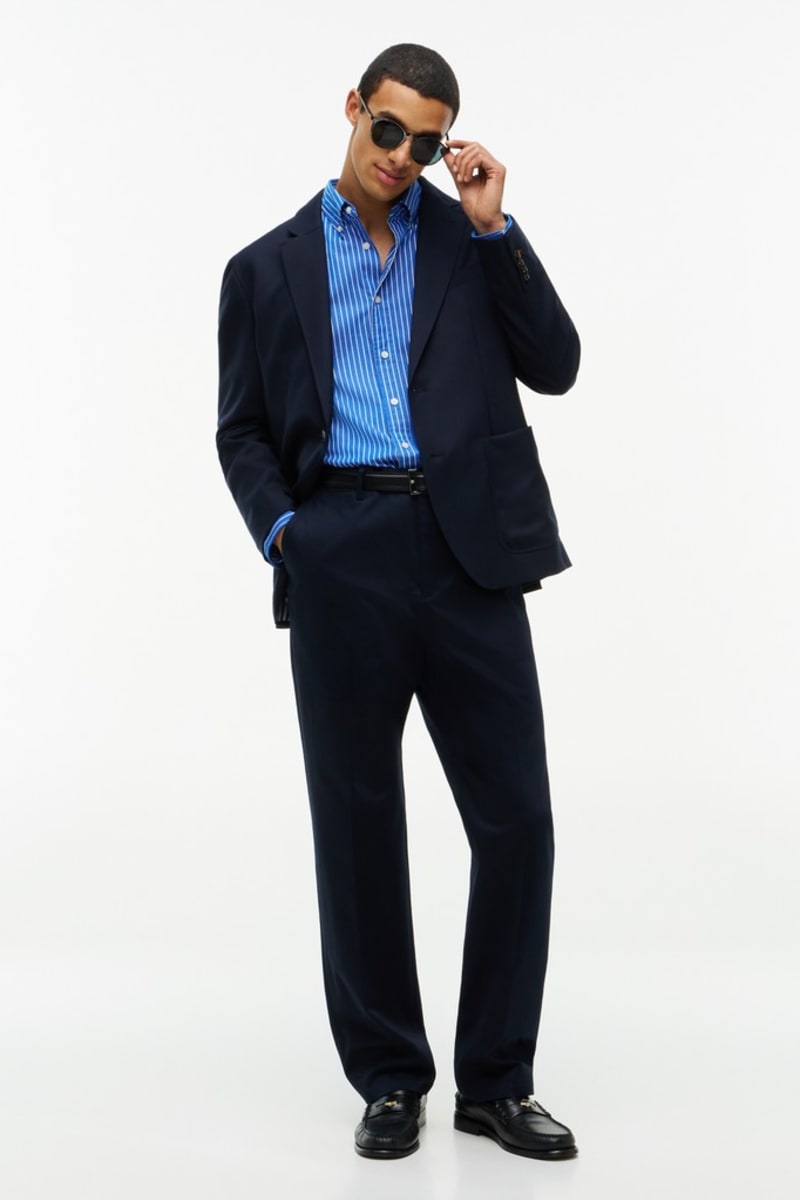Tommy Hilfiger 44571 Regular Fit Flex Hairline Stripe Poplin Shirt Ancient Blue