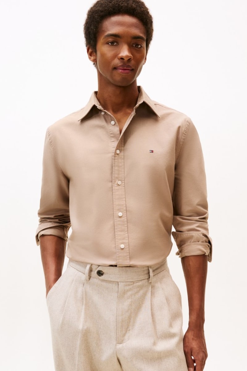 Tommy Hilfiger 35774 Regular Fit Heritage Oxford Shirt Coastal Taupe