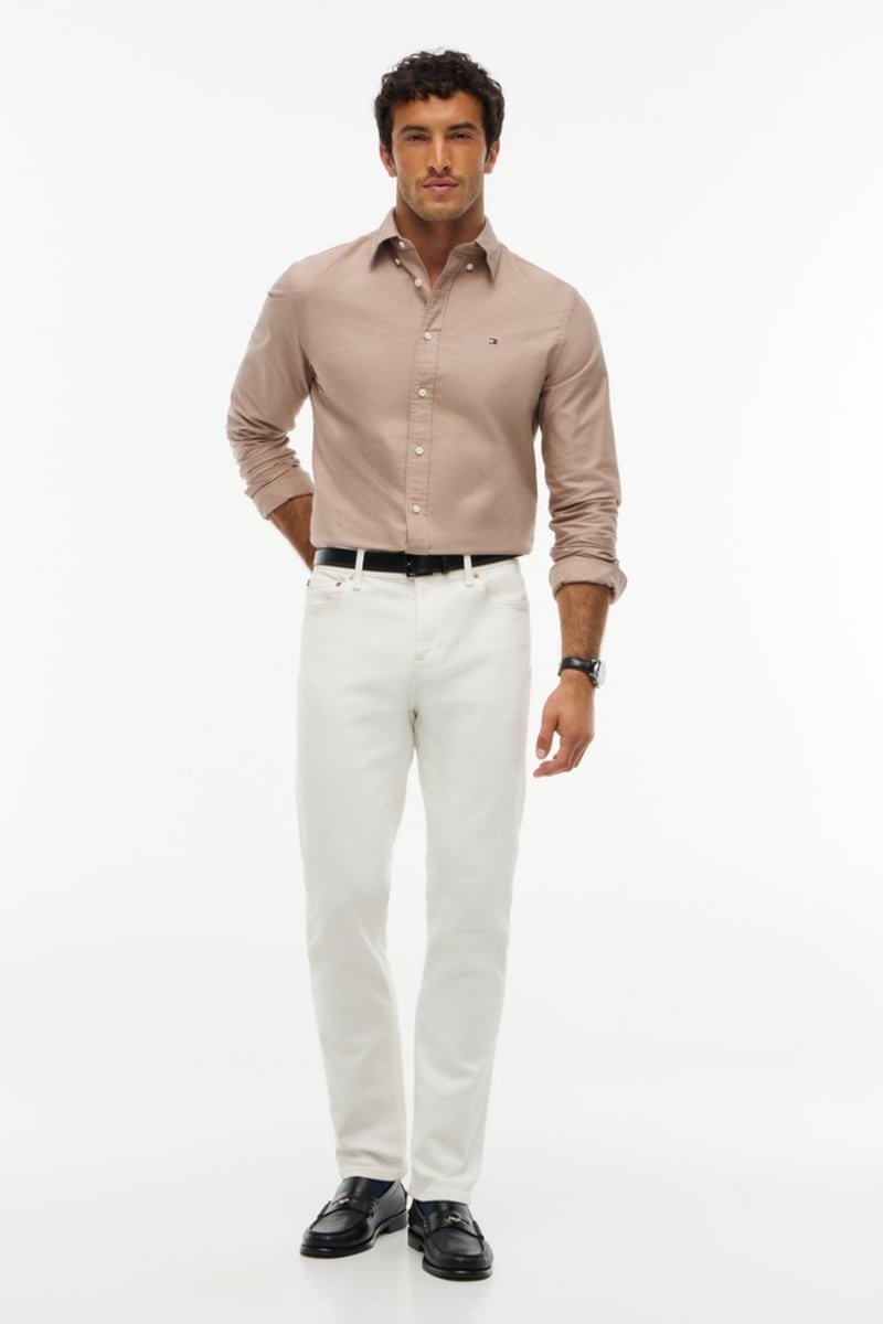 Tommy Hilfiger 35774 Regular Fit Heritage Oxford Shirt Coastal Taupe