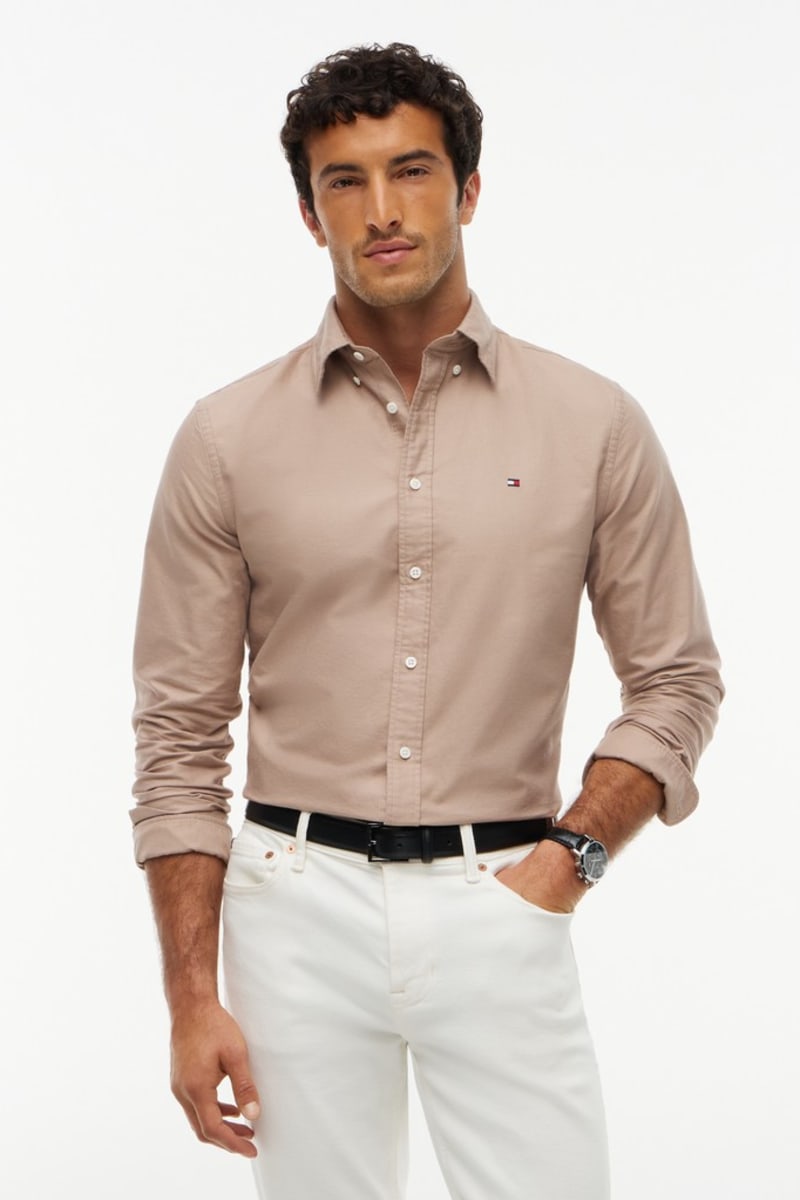 Tommy Hilfiger 35774 Regular Fit Heritage Oxford Shirt Coastal Taupe