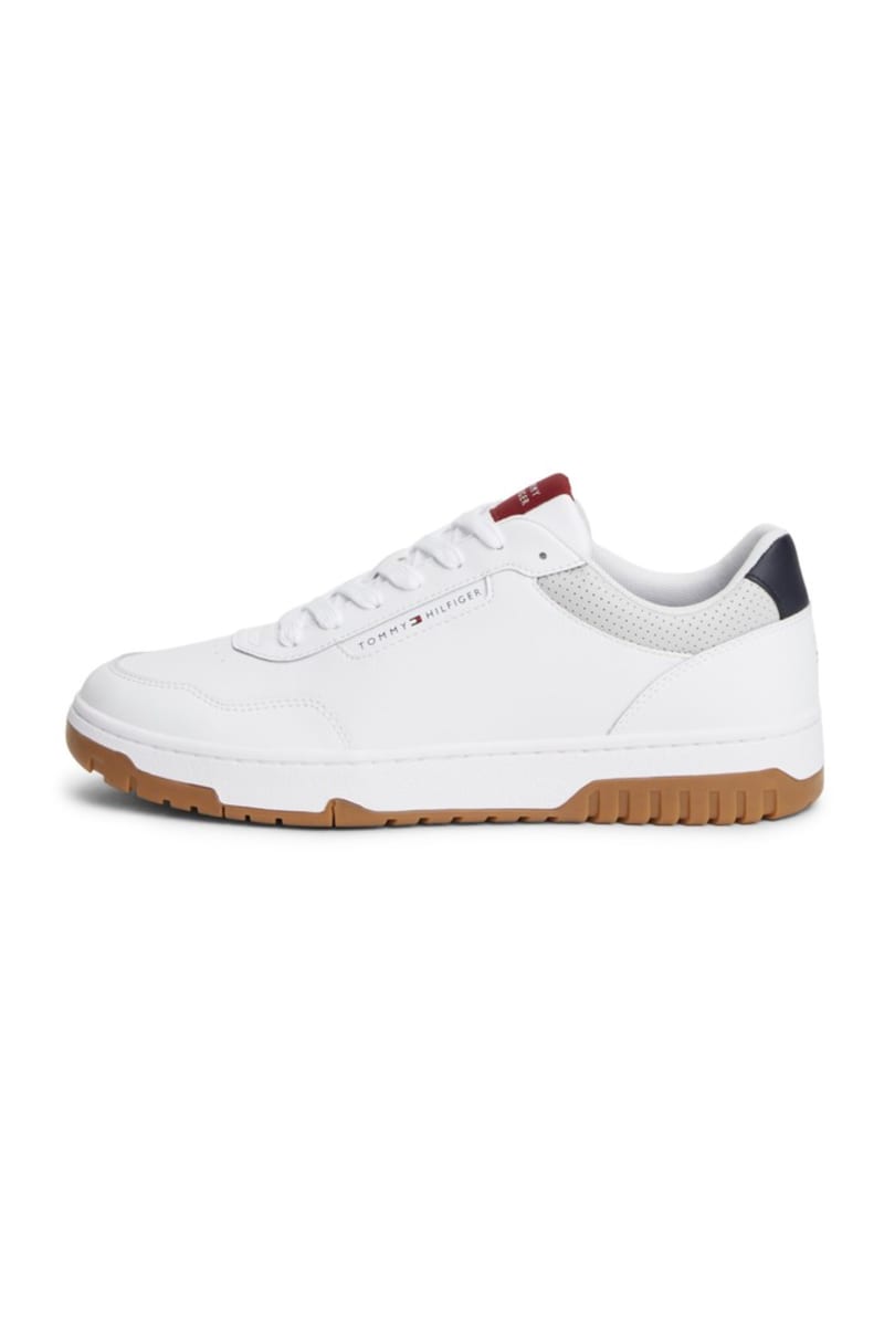 Tommy Hilfiger 5927 Basket Core Leather Sneakers Red White and Blue