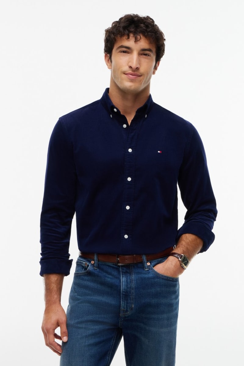 Tommy Hilfiger 40486 Regular Fit Corduroy Shirt Imperial Navy