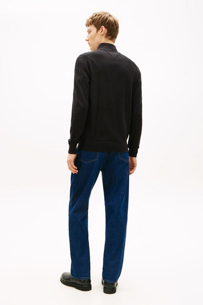 Tommy Hilfiger 28049 Regular Fit Pima Cotton Cashmere Zip Neck Jumper Black