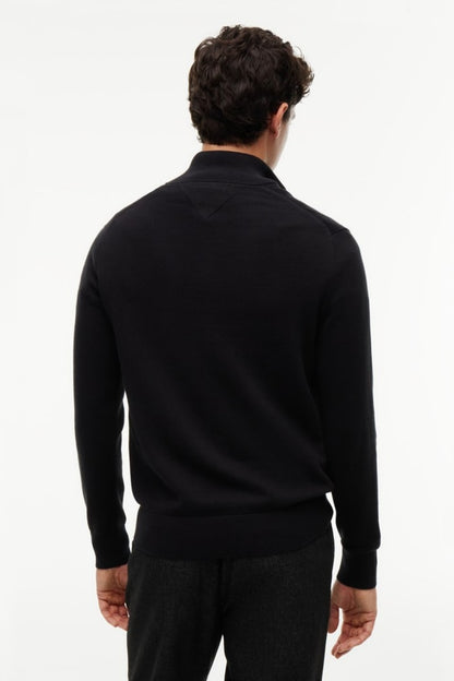 Tommy Hilfiger 28049 Regular Fit Pima Cotton Cashmere Zip Neck Jumper Black