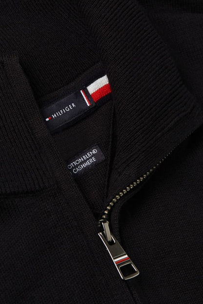 Tommy Hilfiger 28049 Regular Fit Pima Cotton Cashmere Zip Neck Jumper Black