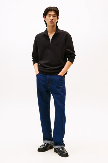 Tommy Hilfiger 37233 Regular Fit Essential Fleece Quarter Zip Sweatshirt Black