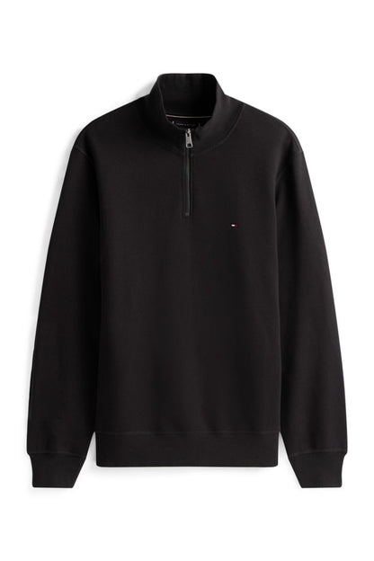 Tommy Hilfiger 37233 Regular Fit Essential Fleece Quarter Zip Sweatshirt Black