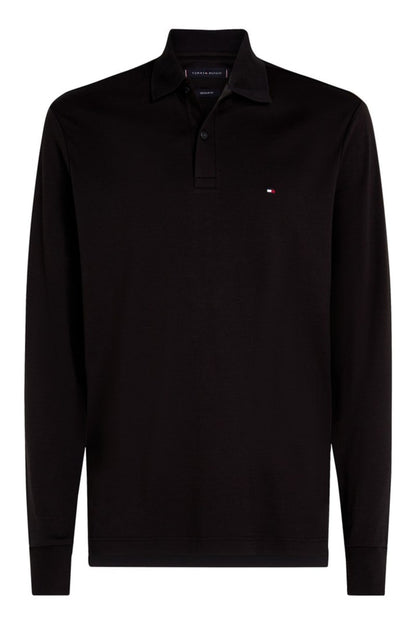 Tommy Hilfiger 37317 Liquid Cotton Long Sleeve Regular Fit Polo Shirt Black