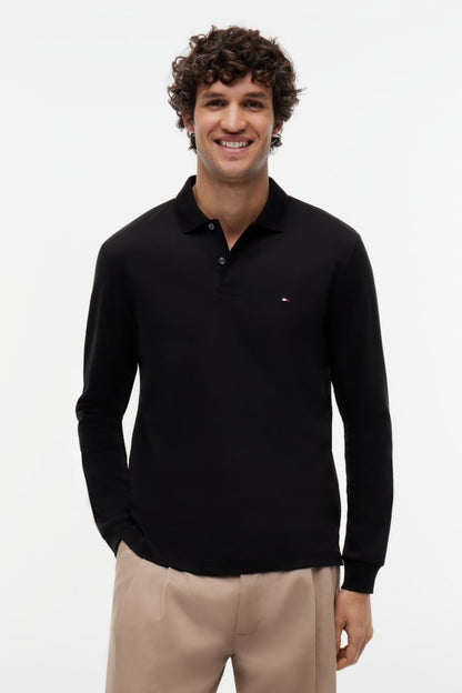 Tommy Hilfiger 37317 Liquid Cotton Long Sleeve Regular Fit Polo Shirt Black