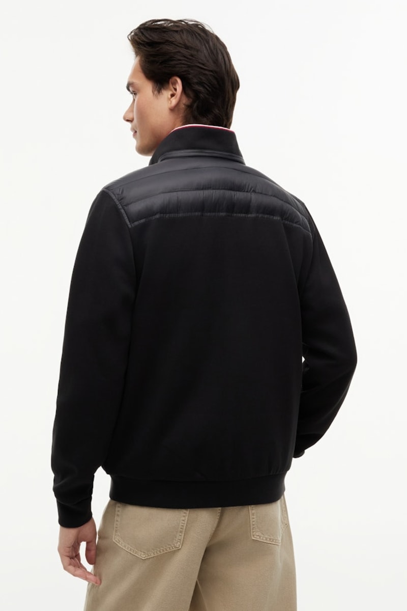 Tommy Hilfiger 41329 Regular Fit Mixed Media Quilted Zip Through Jacket Black
