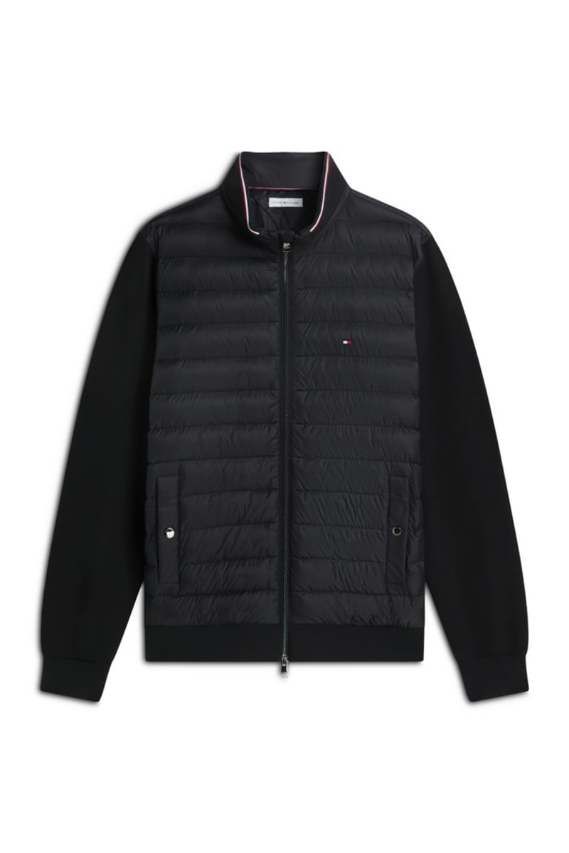 Tommy Hilfiger 41329 Regular Fit Mixed Media Quilted Zip Through Jacket Black