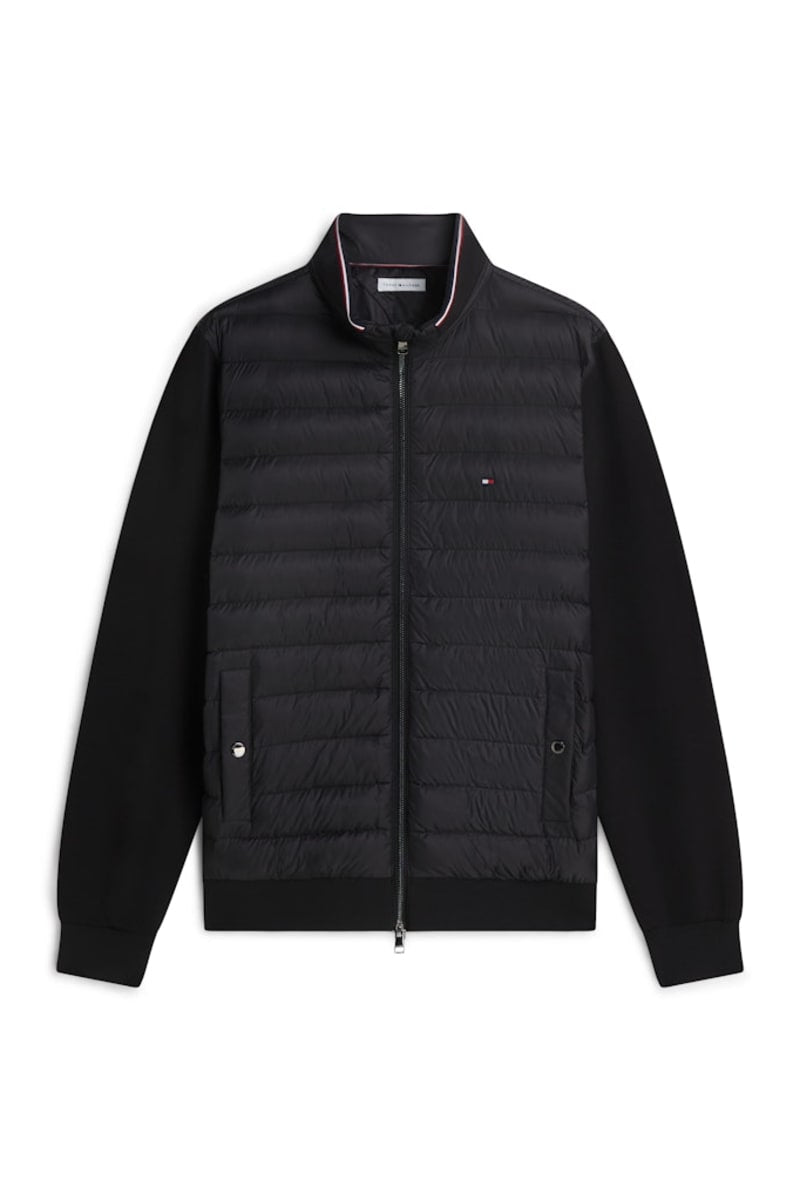 Tommy Hilfiger 41329 Regular Fit Mixed Media Quilted Zip Through Jacket Black