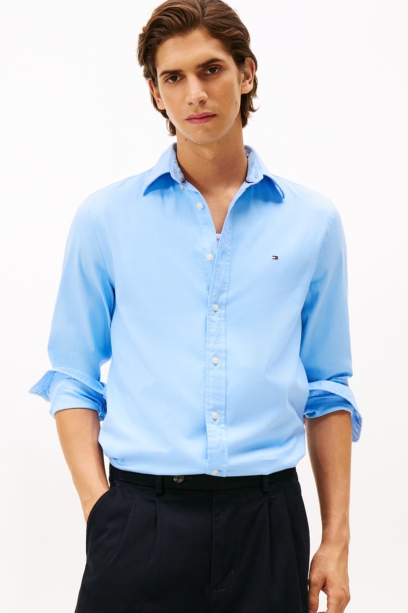 Tommy Hilfiger 40469 Regular Fit Flex Flannel Shirt Vessel Blue