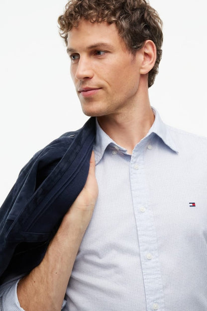 Tommy Hilfiger 44600 Dobby Structure Regular Fit Shirt Sweet Blue
