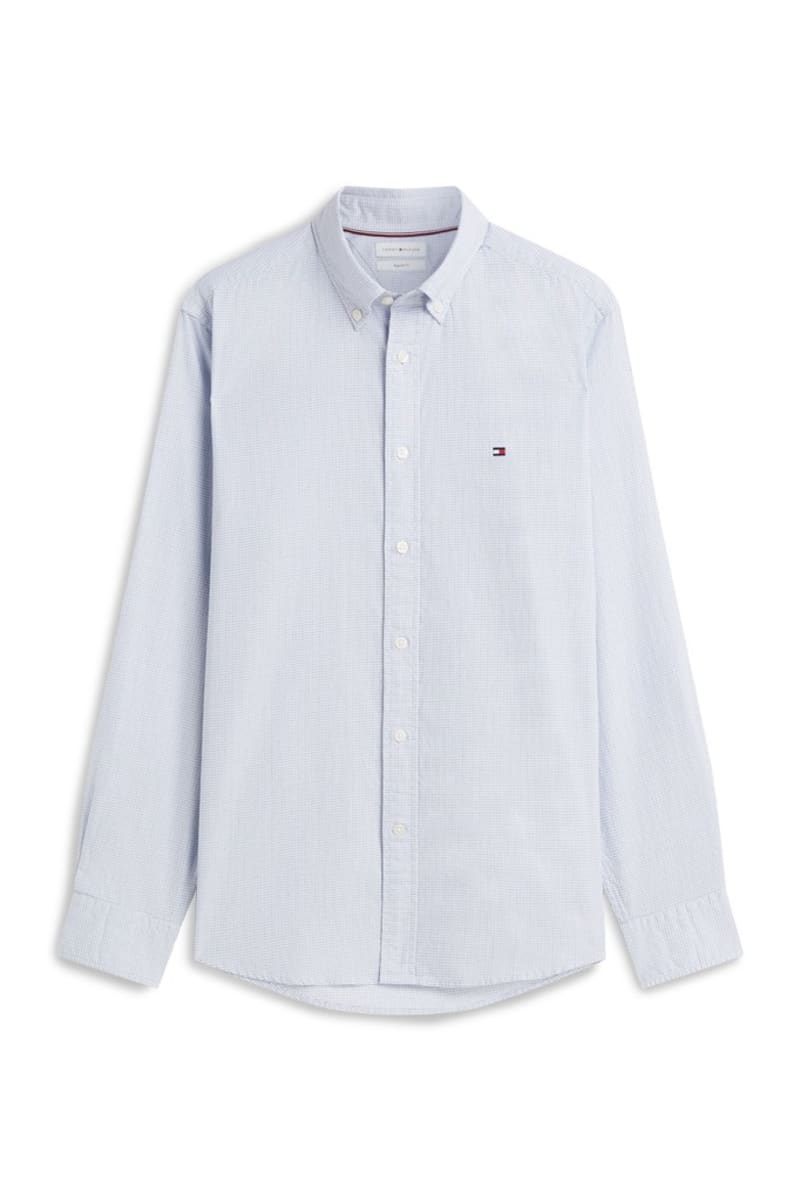 Tommy Hilfiger 44600 Dobby Structure Regular Fit Shirt Sweet Blue
