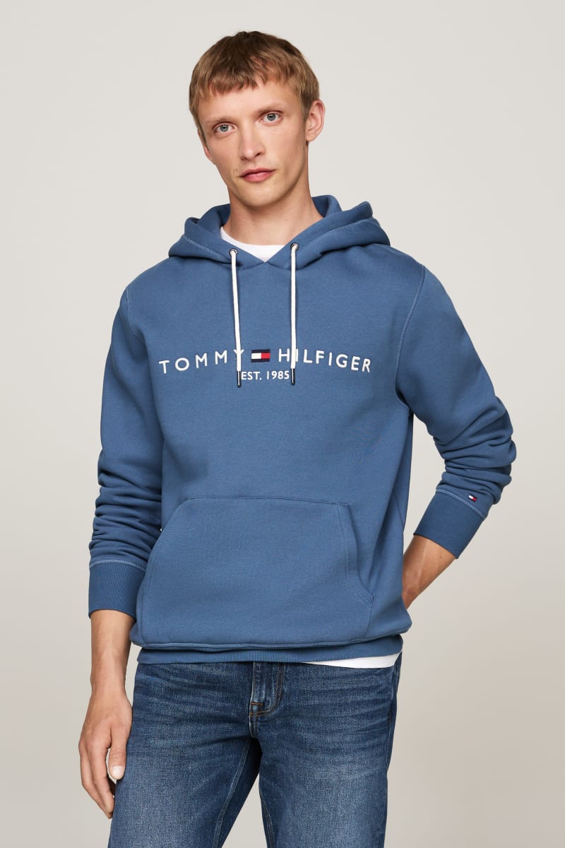 Tommy Hilfiger 11599 Logo Hoodie Aegean Sea