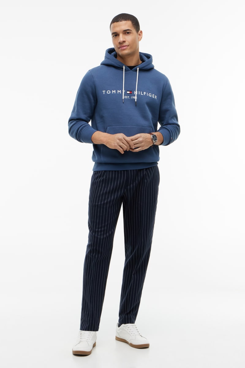 Tommy Hilfiger 11599 Logo Hoodie Aegean Sea