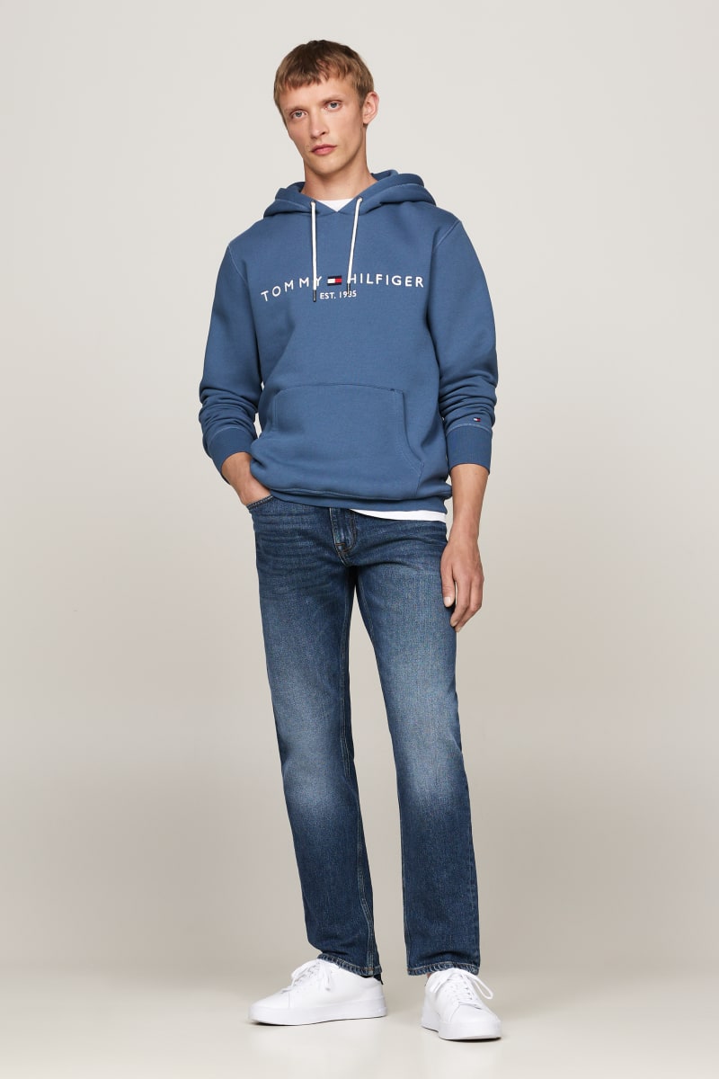 Tommy Hilfiger 11599 Logo Hoodie Aegean Sea