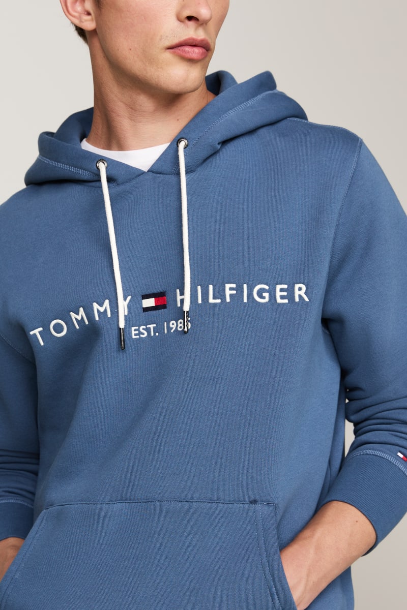 Tommy Hilfiger 11599 Logo Hoodie Aegean Sea