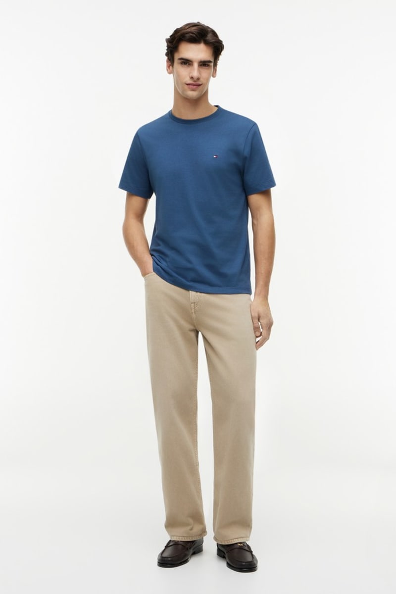 Tommy Hilfiger 39995 Regular Fit Essential Cotton T-Shirt Aegean Sea