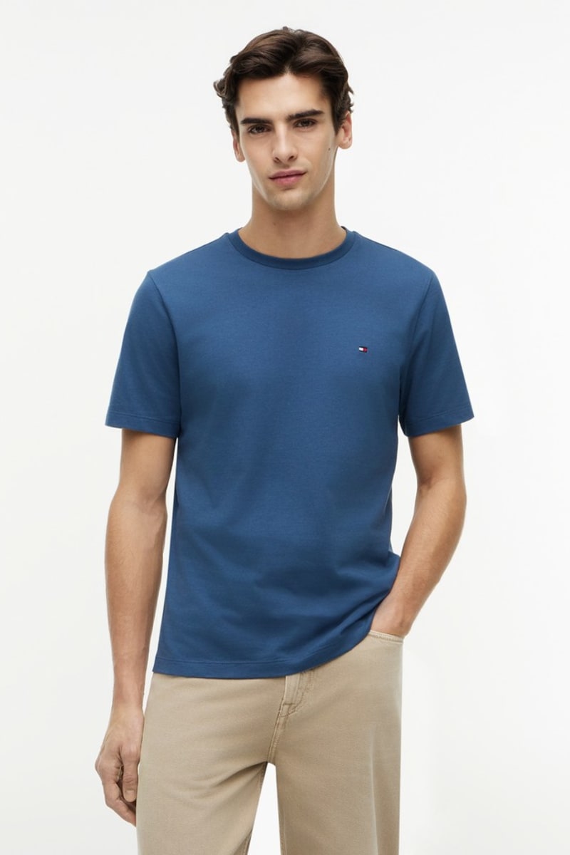 Tommy Hilfiger 39995 Regular Fit Essential Cotton T-Shirt Aegean Sea