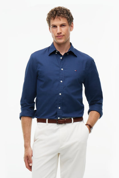 Tommy Hilfiger 44600 Dobby Structure Regular Fit Shirt Carbon Navy