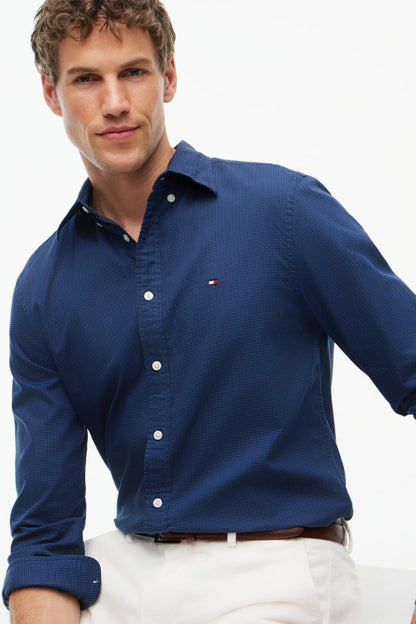 Tommy Hilfiger 44600 Dobby Structure Regular Fit Shirt Carbon Navy