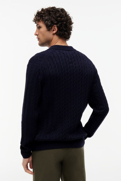 Hilfiger 41955 Class Ctn Cable Aw26 - NVY BLUE - ANNA CHECK