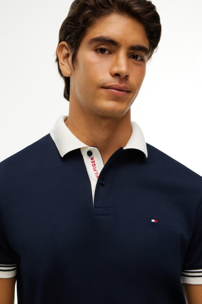 Tommy Hilfiger 44658 Interlock Placket Regular Fit Polo Shirt Navy Blue