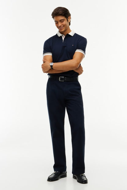 Tommy Hilfiger 44658 Interlock Placket Regular Fit Polo Shirt Navy Blue