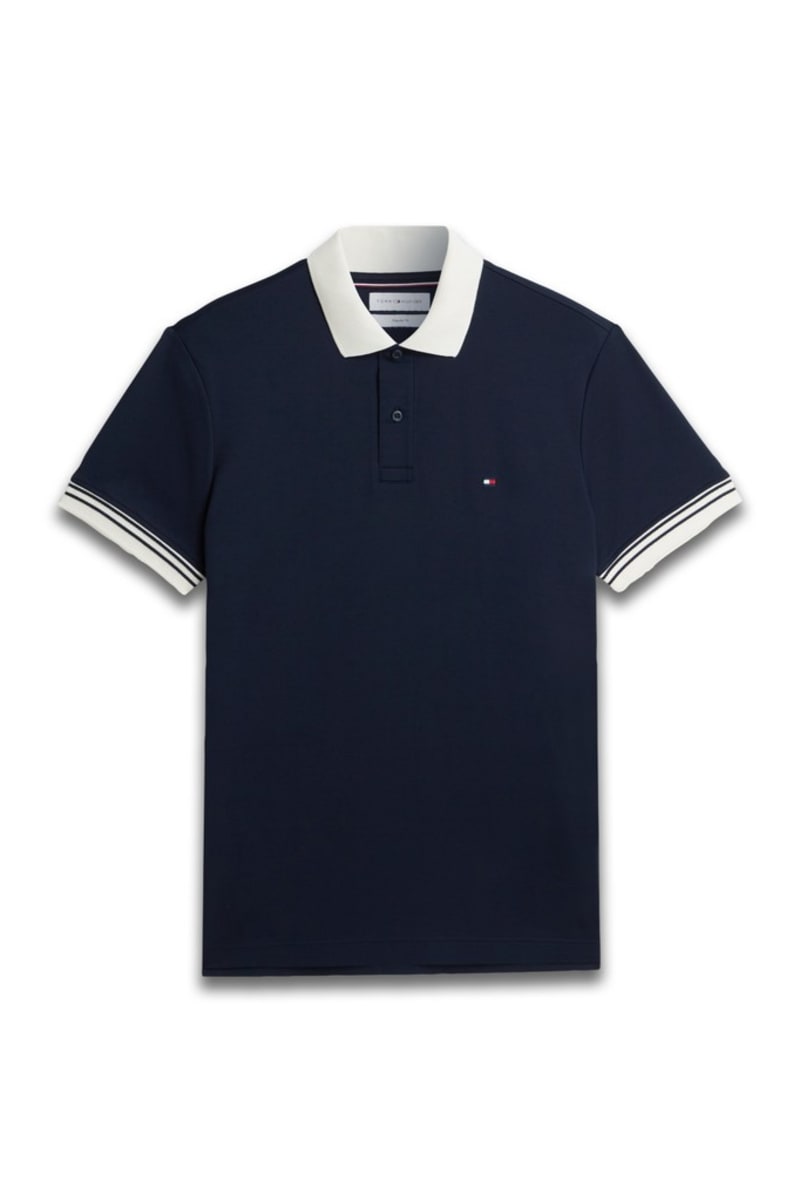 Tommy Hilfiger 44658 Interlock Placket Regular Fit Polo Shirt Navy Blue