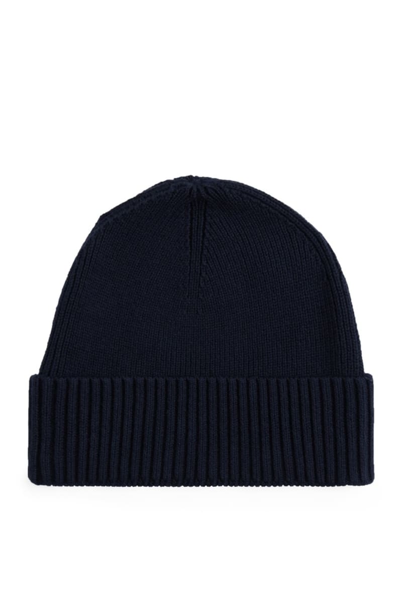 Tommy Hilfiger Flag Pima Cotton Cashmere Beanie in Space Blue