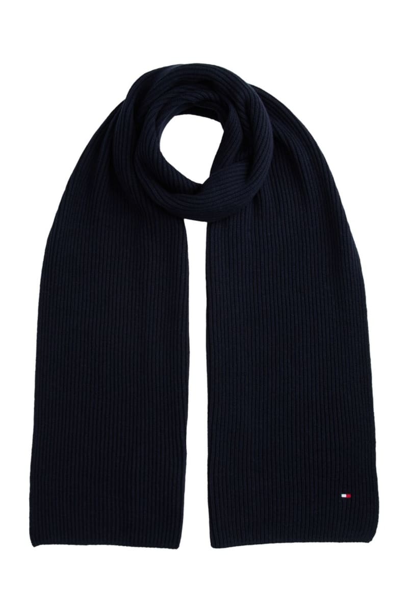 Tommy Hilfiger Flag Pima Cotton Cashmere Scarf in Space Blue