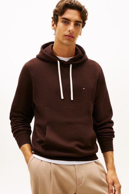 Tommy Hilfiger MW0MW39997 Essential Regular Fit Fleece Hoodie Chocolate