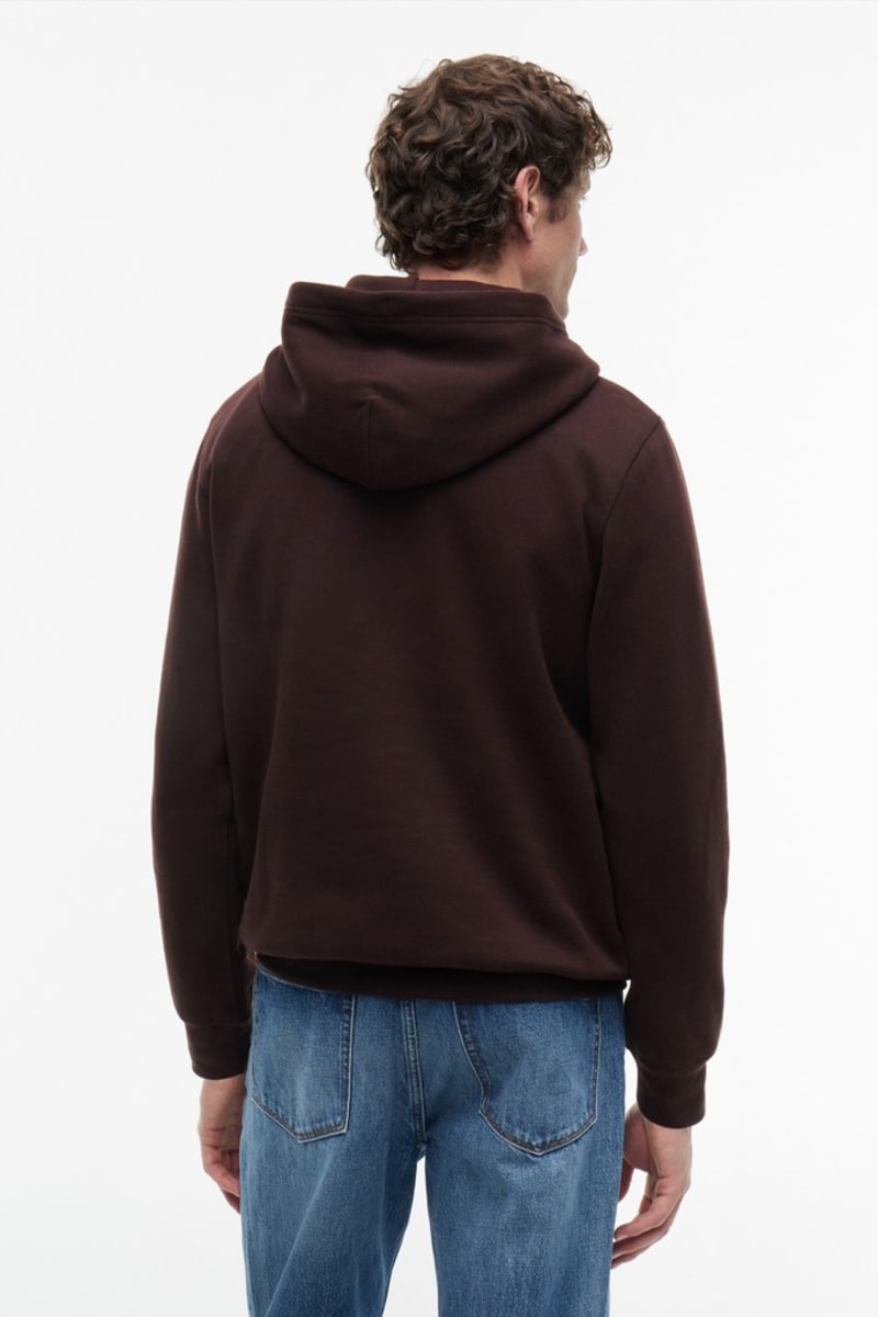 Tommy Hilfiger MW0MW39997 Essential Regular Fit Fleece Hoodie Chocolate